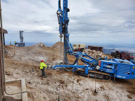 Installing Micropiles atop Pikes Peak