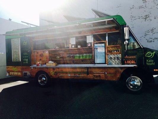 Organic food truck at grand opening