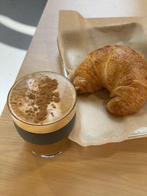 Cappuccino and croissant