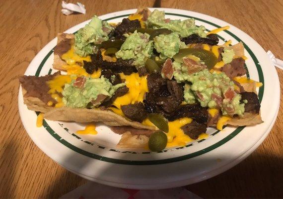 Paco nachos with beef fajitas