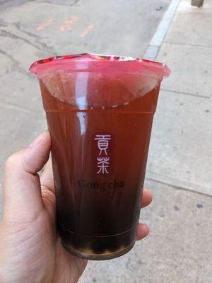 Lychee oolong with boba