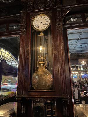 Grandfather clock built into the wall