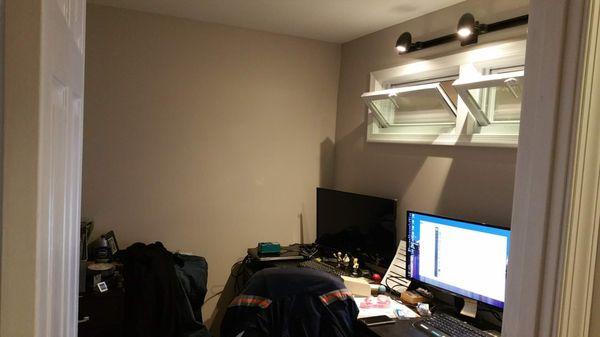 Basement after...small office with borrowed air & light windows