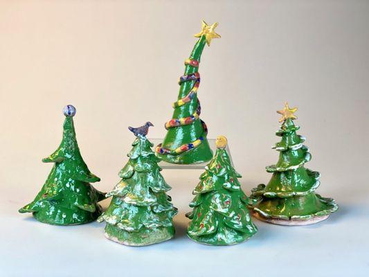 Clay holiday trees, make your own one of a kind tree in one of these seasonal workshops.