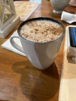 Vanilla Chai Latte with cinnamon- delicious!