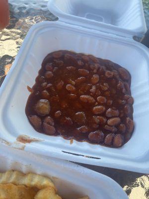 Part of the mob meal combo: side of beans