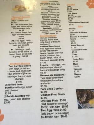 Breakfast Menu