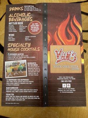 Front of current menu.