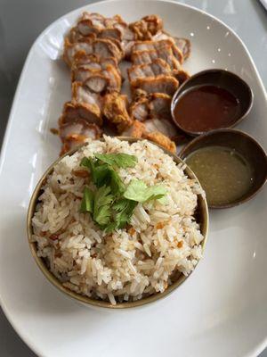 Fried pork belly with fried rice