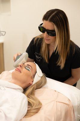 Intense puled light (IPL) treatment for skin brightening and anti-aging.