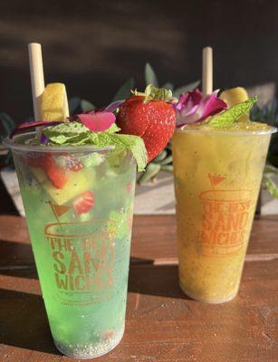 Kiwi and mango mojito