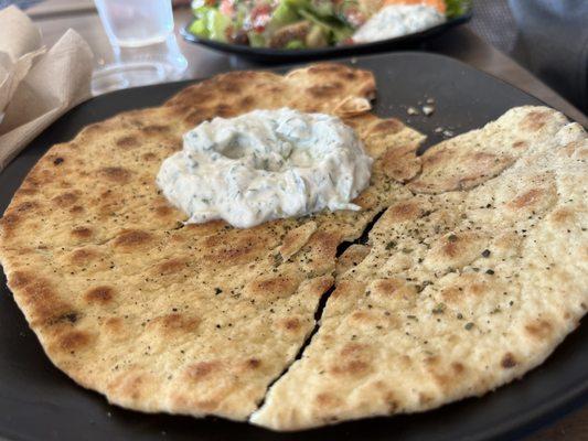 Pita bread and spread