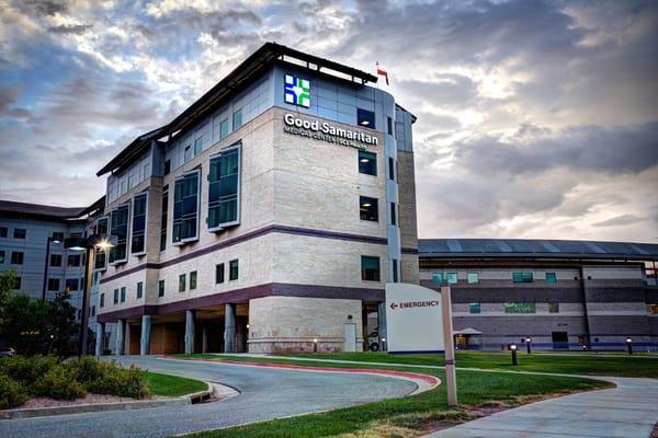 Hospital facing US 287.