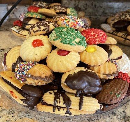 We picked up three yummy cookie platters.