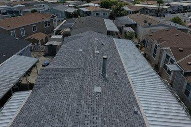 Overhead view of a finished customer roof