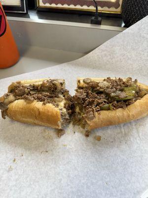 Philly with onion, pepper, mushroom