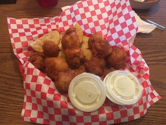 Breaded mushrooms.