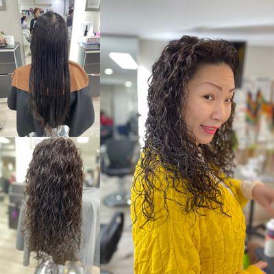 The curls from roots to ends digital perm