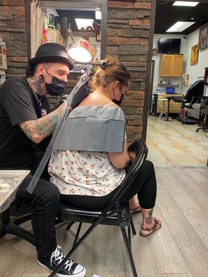 Me getting tattoo