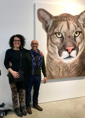 Ester (pictured here with me) is the artist of this powerful cougar. Painted while under Network Spinal Analysis Care