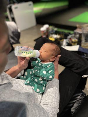 Baby friendly! She's only 3 weeks old and loved her time at X Golf.