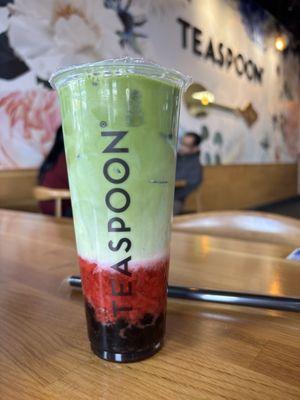 Matcha royal- strawberry with boba