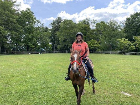 The practice arena near the barn.