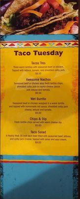 Taco Tuesday menu