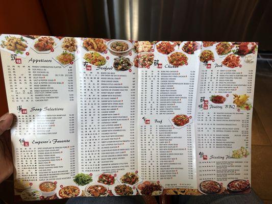 Appetizer, Soup, Favorites, Seafood, Chicken, Beef, Pork, BBQ, Sizzling Plates Menu Sept 2024