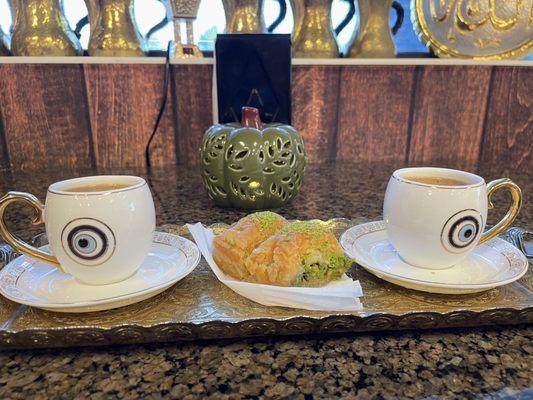 Turkish coffee and baklava!