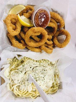 Crazy Onion Rings and Garlic Noodles are our favorites appetizers