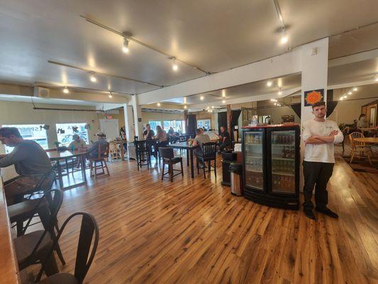 Looking toward the front door from the order counter.