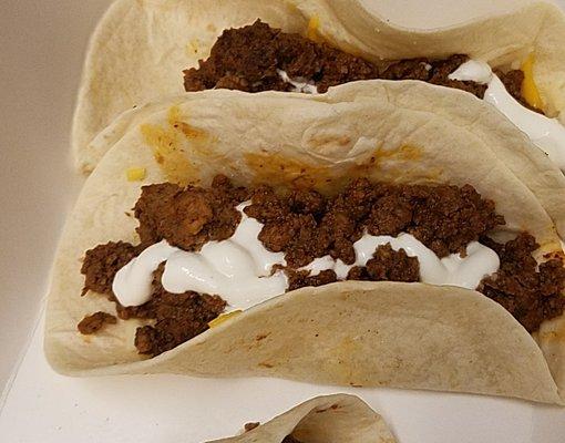 Beef tacos minus the lettuce