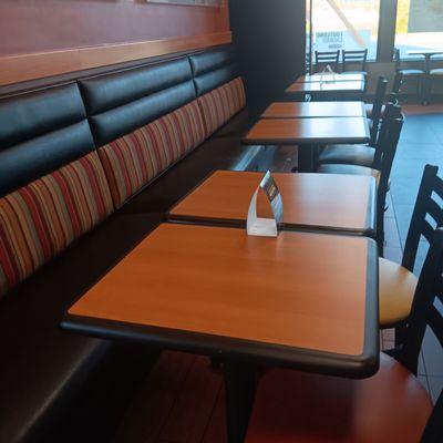 Clean tables and seats