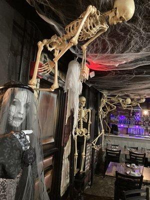 A second back bar and more Halloween decor.