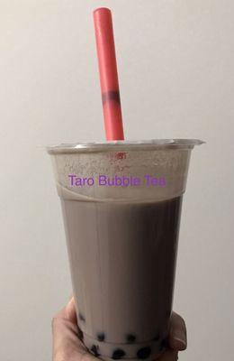 Taro bubble tea with almond milk