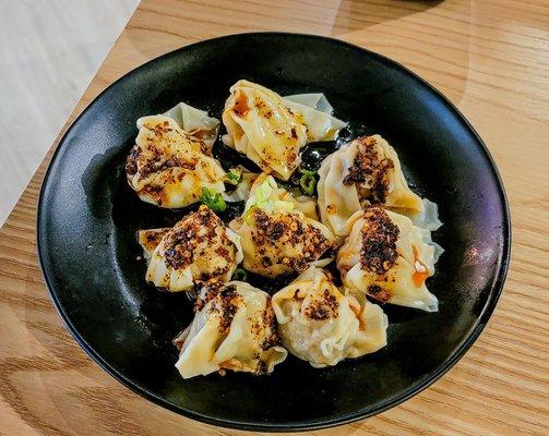 Spicy shrimp wontons