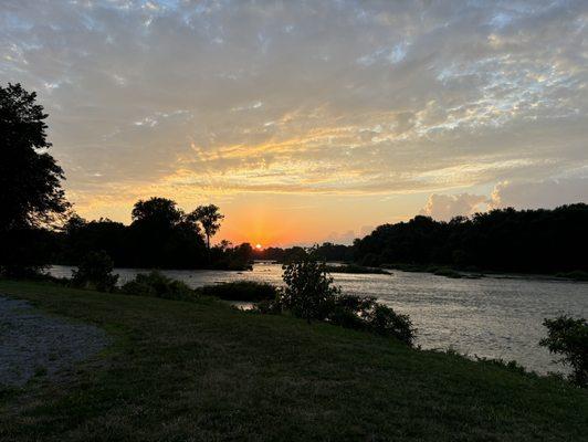 Sunset view from the back yard of the mill house. Great accommodations, breakfast and hosts.  Grand Rapids is a very nice little town.