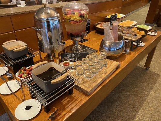 Part of the breakfast spread at Cascades