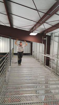 Boss man Scott on the mezzanine in the new building.