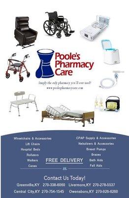 Full line of medical supplies with free delivery!