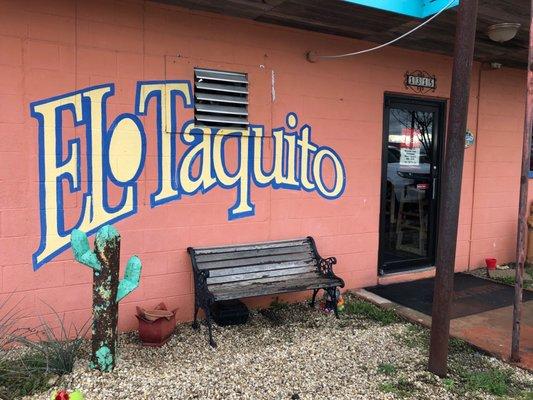 Outside of El Taquito.  Picked up breakfast burritos to go.