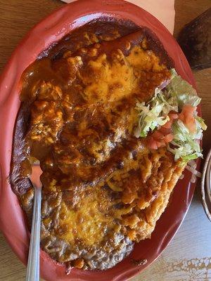 Enchiladas with red sauce