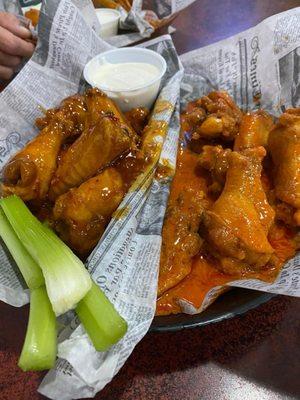 Buffalo and Sweet Thai Chili Wings