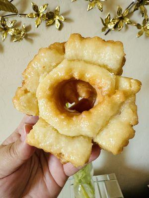 Glazed coffee cake donut