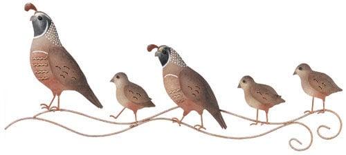 Quail metal wall art