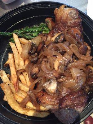 NY Strip with mushrooms and onions