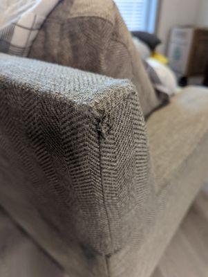 Torn couch corners