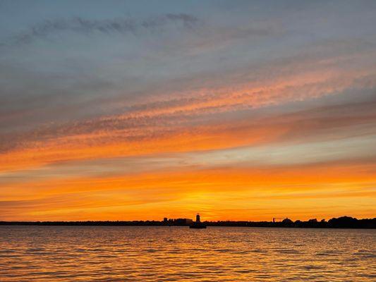 Sunset over Mt Hope Bay