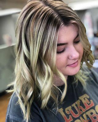 Lime green balyage by Heather Jenkins